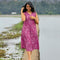 Wine Purple A-Line Cotton Kurti with Inverted Box Pleat