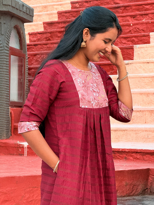 SMILES IN SHADES OF MAROON - KURTA