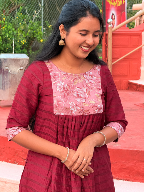 SMILES IN SHADES OF MAROON - KURTA